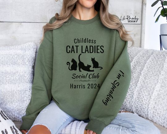 Childless Cat Ladies For Kamala Crewneck, Madam President Sweater