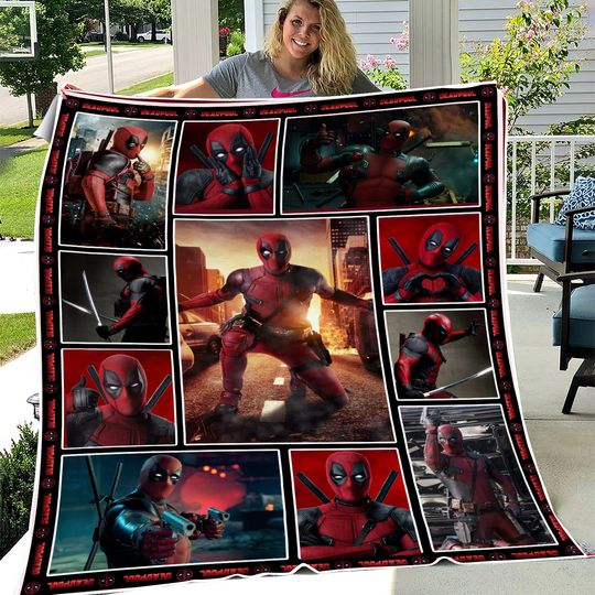 Deadpool Blanket | Deadpool Wade Wilson Blanket | Deadpool Superhero Blanket | Deadpool Xmen Fleece Blanket
