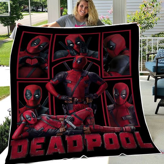 Deadpool Marvel Blanket | Deadpool Wade Wilson Blanket | Deadpool Avengers Superhero Throw Blanket for Bed Couch Sofa