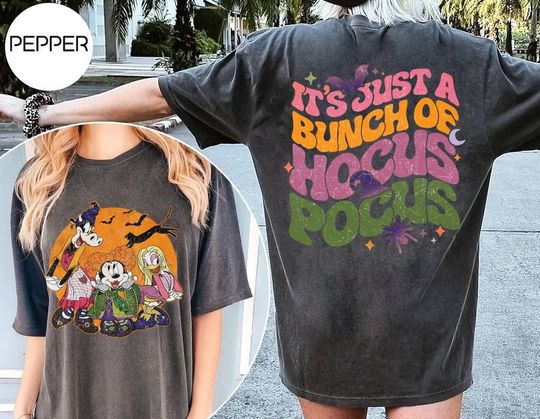 Retro Disney Halloween  Shirt, Minnie Daisy Clarabelle Shirt, Sanderson Sisters Shirt, It's Just A Bunch Of Hocus Pocus Shirt