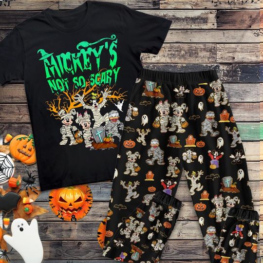 Mickey Skeleton Halloween Pajamas Set, Disney Halloween Pajamas Set