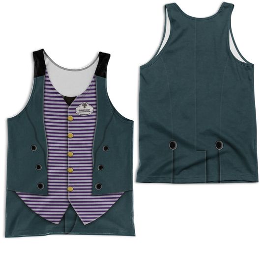 Haunted Mansion Butler 3D Tank Top, Disney Cast Member Costume, Disney Running Cosplay