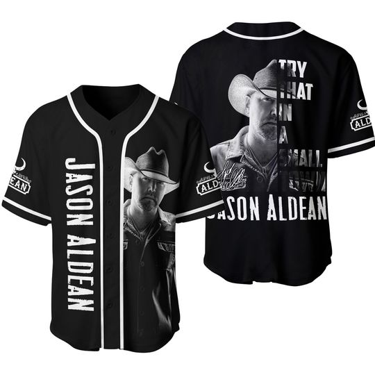 Jason Aldean Baseball Shirt, Country Music Jersey, Country Concert, Summer Short Sleeve Button Shirt, Music Lover Shirt