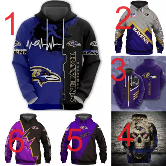 Baltimore Ravens Hoodies Men's Hooded Sweatshirts Pullover Jacket Coat