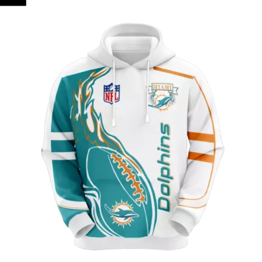 Miami Dolphins Men Sweatshirts Hoodie 3D Print Pullover Casual Jacket Coat Gifts, American Football Gift, Sport Shirt