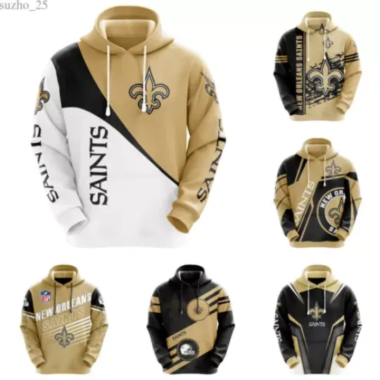 New Orleans Saints Men's Hoodie Jogging Sweatshirts Pullover Hooded Jacket Coat