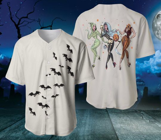 Vintage Halloween Baseball jersey, Halloween jersey, Retro Halloween Cowgirl jersey