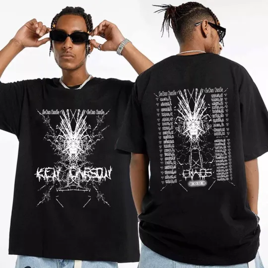 Ken Carson - Chaos World Tour 2024 Shirt, Concert Double Sided Short Sleeve Shirt, Music Lover Gift, 2024 Music Tour Merch