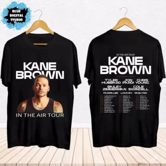 Kane Brown In The Air Tour 2024 Shirt, Concert Double Sided Short Sleeve Shirt, Music Lover Gift, 2024 Music Tour Merch