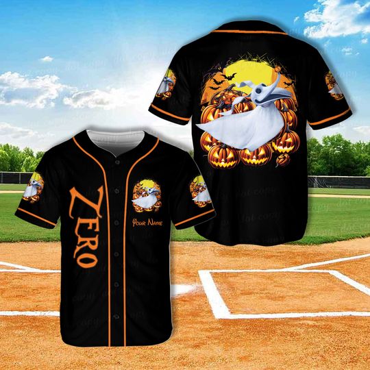 Custom Jack Skellington And Sally Halloween Baseball Jersey Ddisney Cartoon Jersey