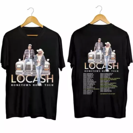 LoCash Hometown Home Tour 2024 Shirt, Concert Double Sided Short Sleeve Shirt, Music Lover Gift, 2024 Music Tour Merch