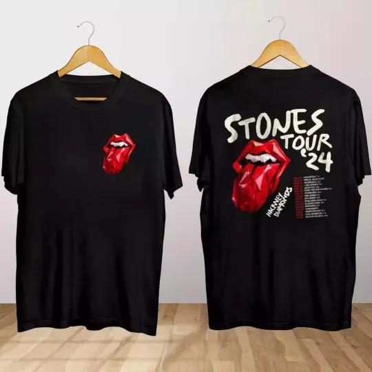 hot shirt The Rolling Stones Hackney Diamonds Tour 2024, Concert Double Sided Short Sleeve Shirt, Music Lover Gift, 2024 Music Tour Merch
