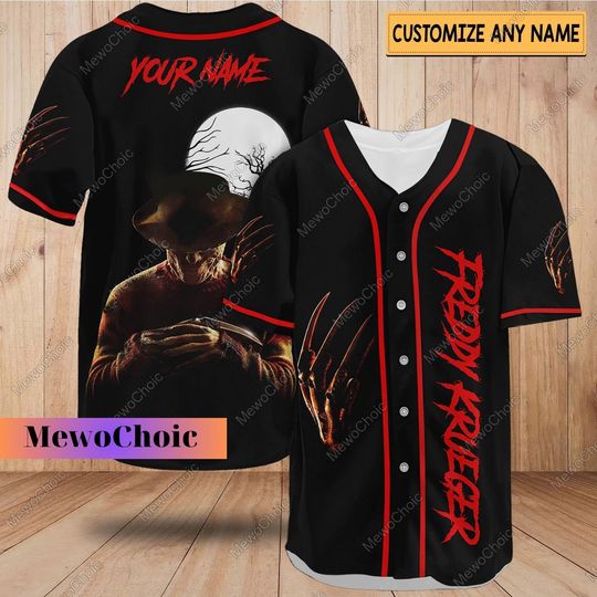 Freddy Krueger Shirt, Personalized Baseball Jersey, Horror Movie Jersey Shirt