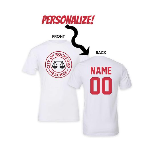 Personalized Mens Rockford Peaches Jersey T-shirt| Rockford Peaches AAGPBL