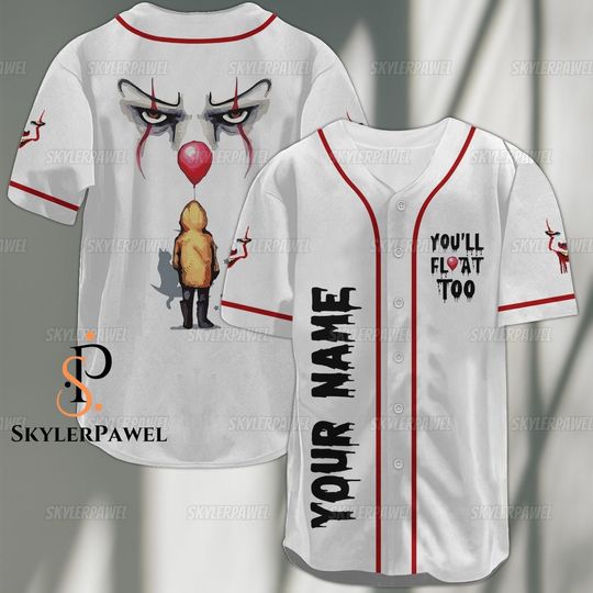 Pennywise Baseball Jersey, Pennywise It Shirt, Pennywise Jersey, Custom Pennywise Shirt