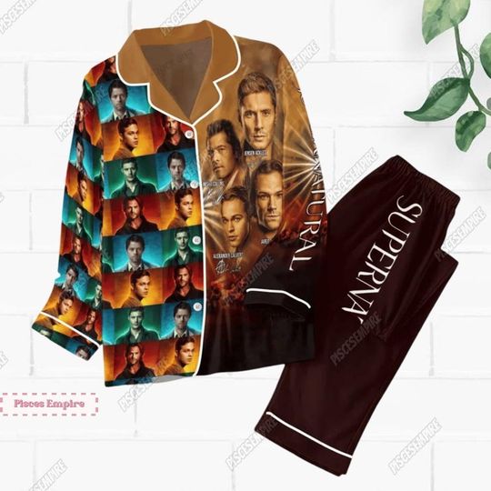 Supernatural Pajamas Set, Supernatural Movie Shirt, Supernatural Holiday Pajamas, Winchester Brothers Halloween Pajamas, Sam Dean Family