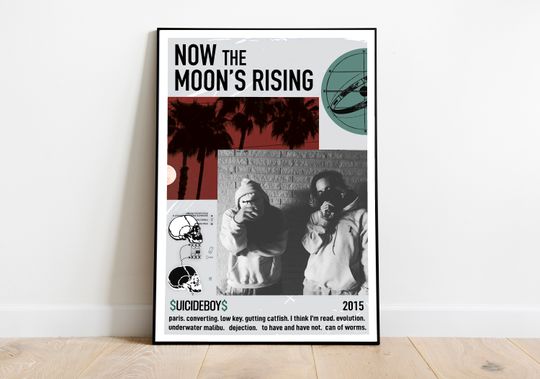 SuicideBoys, Now The Moon's Rising, Music, Album, Digital Poster, Trendy Lyrics, Gift, Rap