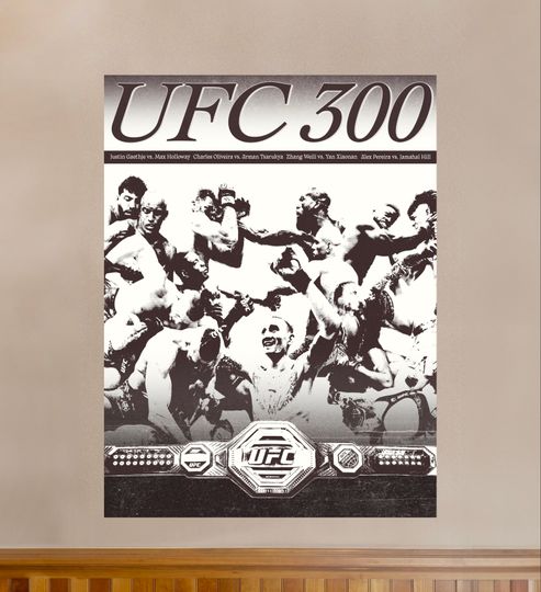 UFC 300, Poster, MAA poster, dorm room poster, home decor