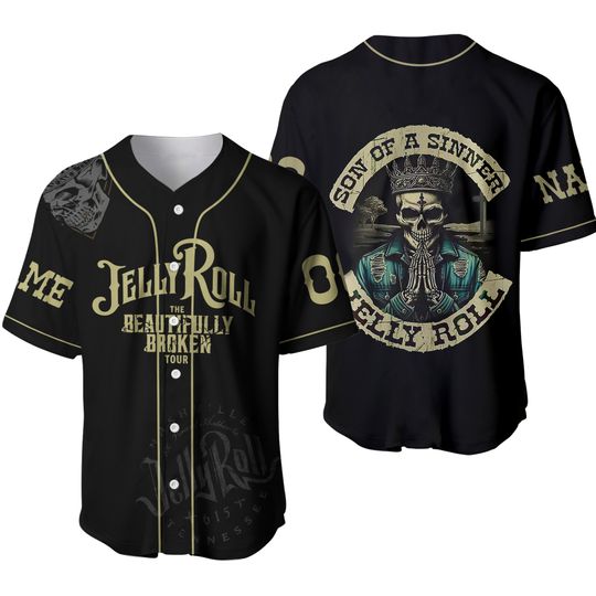 Personalized Jelly Roll Jersey, Jelly Roll Baseball Shirt, Jelly Roll Jersey, Jelly Roll Tour 2024 Shirt