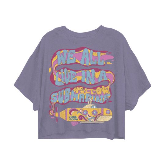 LYRICS By Lennon & McCartney - Retro Submarine Women's Crop Top - Trending Shirt - Summer Fashion