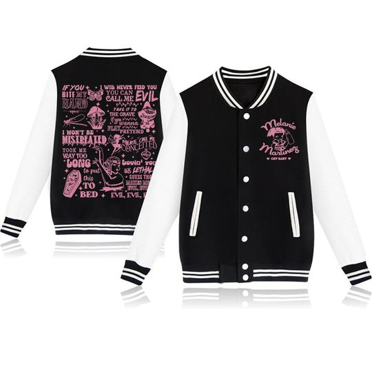 Melanie Martinez The Trilogy Tour 2024 Portals Album Melanie Martinez Cry Baby Baseball Uniform Fashion Jacket Men's
