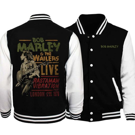 Bob Marley Wailers Live Baseball Uniform Jacket Hoodie Love 2024 Merch