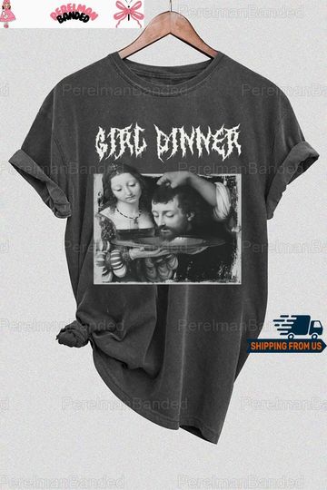 Vintage Girl Dinner Comfort Colors, Funny Tshirt, Feminist Tshirt, Witchy Shirt, Black Metal Tee, Feminism Tee, Halloween Gift