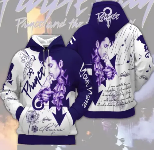 Custom Name Prince Purple Hoodie 3D All Over Printed Gift For Fans