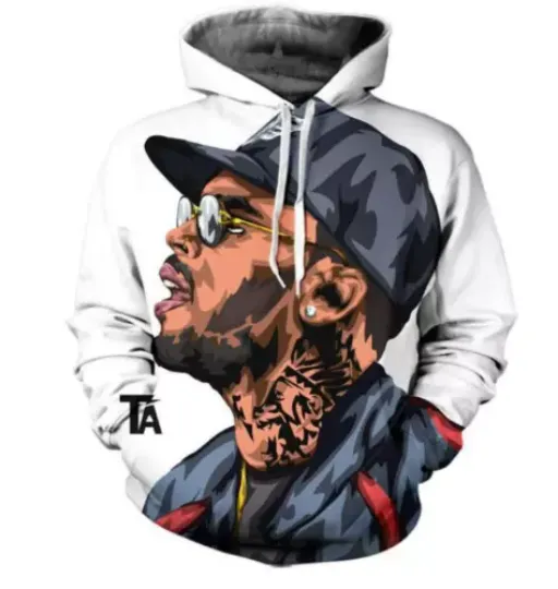 Chris Brown hoodie 3D- new art// NEW art design, 3D full printed, new HOODIE 3d