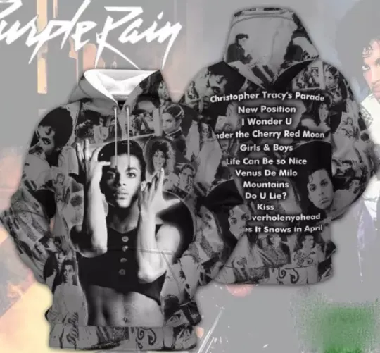 The Artist Pur Rain Songs Gray 3D Hoodie All Sizes Unisex Gift