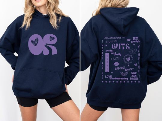 Two-sided Olivia Rodrigo Guts Tour 2024 Hoodie, The Guts World Tour 2024 Hoodie, Olivia Rodrigo Hoodie, Guts Tour 2024