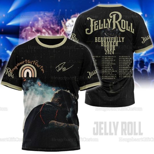 Jelly Roll Shirt, Jelly Roll Tour 2024 Shirt, Jelly Roll Jelly Roll Merch Shirt, The Beautifully Broken Tour Unisex Shirt, Trendy Shirt