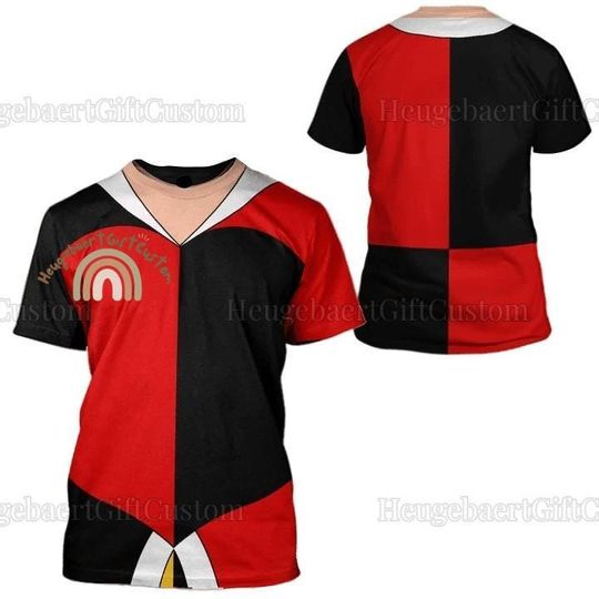 Halloween Alice In Wonderland Costume Shirt, Queen Of Hearts Cosplay Costume Shirt, Disney Halloween All Over Print Tee