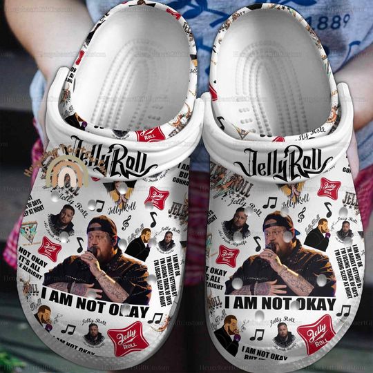 Jelly Roll I Am Not Okay Clogs, Jelly Roll Tour 2024 Shoes, Jelly Roll Concert Casual Shoes, Jelly Roll Merch, Country Music Gift