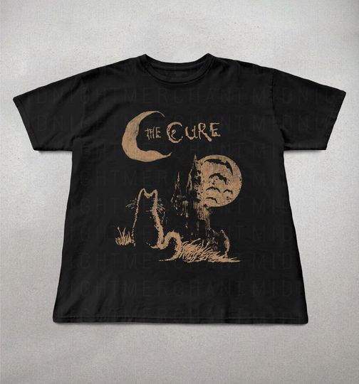 The Cure Cat Tee, 90s Alt Indie Rock, Unisex shirt, Music Gifts, Cat Lover gifts
