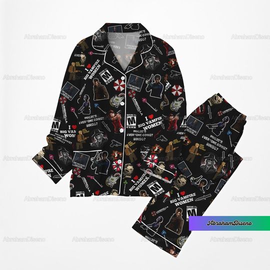 Resident Evil Pajamas, Umbrella Corporation Women Pajamas, Raccoon City Bridesmaid Pajamas, Resident Evil Pj Sets For Women