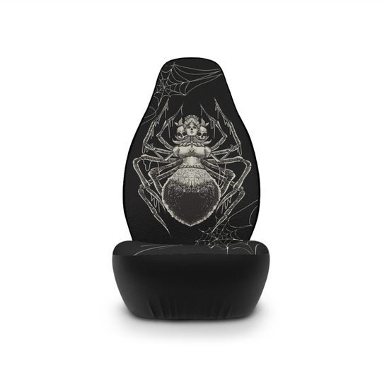 Victorian Goth Car Decor - Spider Queen Seat Covers, Dark Witchy Arachne Goddess Art, Occult Demonic Car Interior Decor, Halloween Car Decor