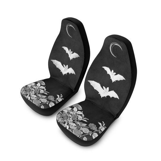 Goth Bats Car Seat Covers | Custom Car Seat Covers | Gothic Car Seat Covers | Dark Academia Aesthetic | Vampire Bats Car Seat Covers