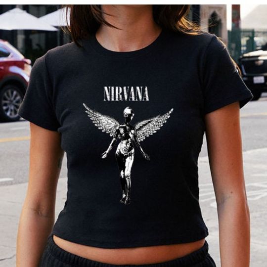 Nirvana in utero tee | baby tee | aesthetic | pinterest | y2k | vintage | indie