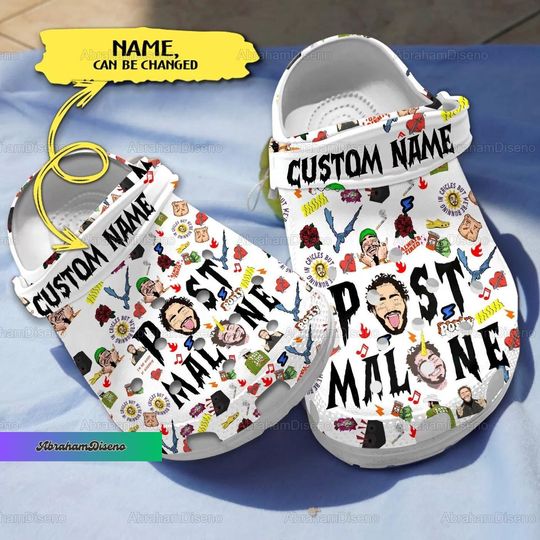 Post Malone Clogs, Custom Post Malone Shoes, Post Malone Sandals, Post Malone Tour Summer Shoes, Post Malone Fan Gift