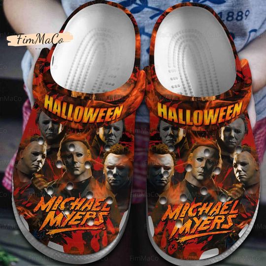 Halloween Michael Myers Clogs, Michael Myers Sandals, Michael Myers Casual Shoes, Horror Movie Shoes, Michael Myers Casual Shoes