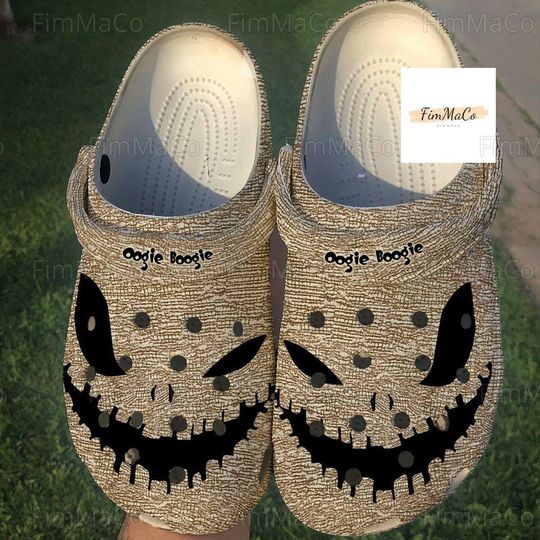 Halloween Oogie Boogie Clogs, Boogie Man Sandals, Oogie Boogie Summer Shoes, Boogie Man Casual Shoes, Nightmare Before Christmas Shoes