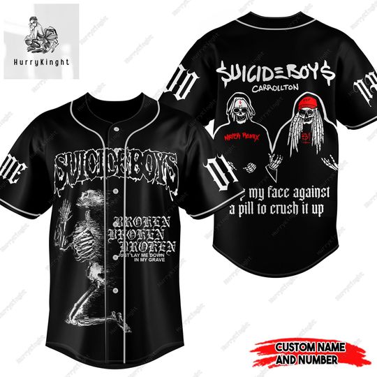 Custom Suicideboy 2024 Tour Baseball Jersey, Suicideboy Grey Day Baseball Shirt, Suicideboy Jersey Shirt,Suicideboy Shirt For Men Women
