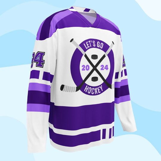 Lets Go Hockey Purple Recycled hockey fan jersey