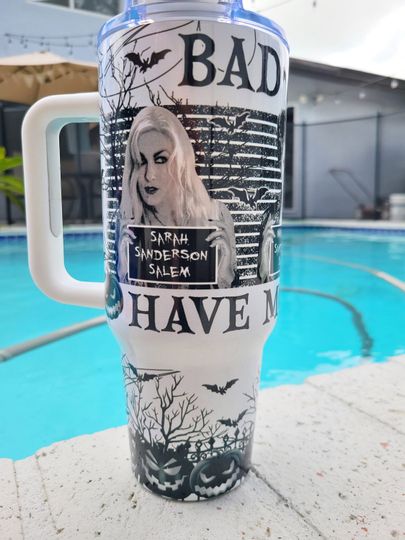 Halloween Tumbler, Sanderson sisters, Hocus Pocus, 40 oz tumbler with straw. gift for her, ice coffee cup, birthday gift for friend, bottle