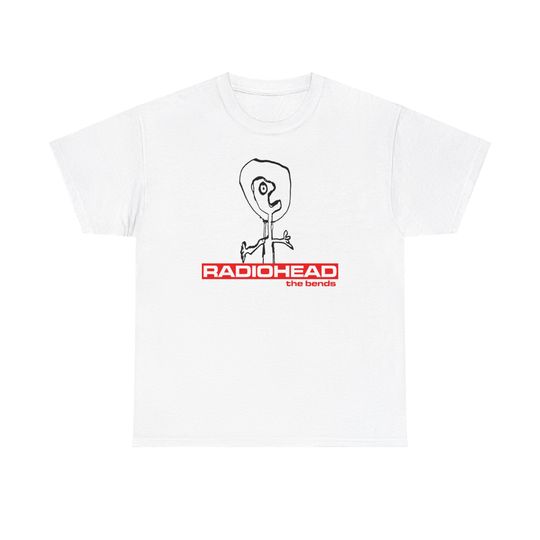 RADIOHEAD THE BENDS Rare Vintage Unisex Heavy Cotton White T-Shirt