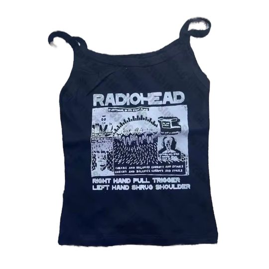 Radiohead Graphic Tank Top Y2k