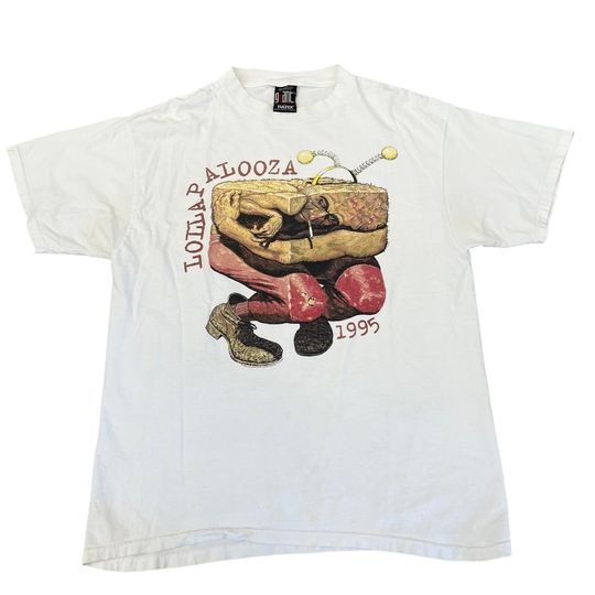 Vintage Lollapalooza 1995 Tour T-shirt Sonnic Youth Hole Beck Cypress Hill Sz XL