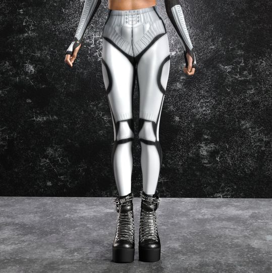 Storm Trooper Leggings, Droid Halloween Leggings, Cyber Halloween Leggings