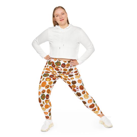Halloween Leggings, Plus Size Leggings, Yoga Leggings, Leggings, Pumpkin Leggings
